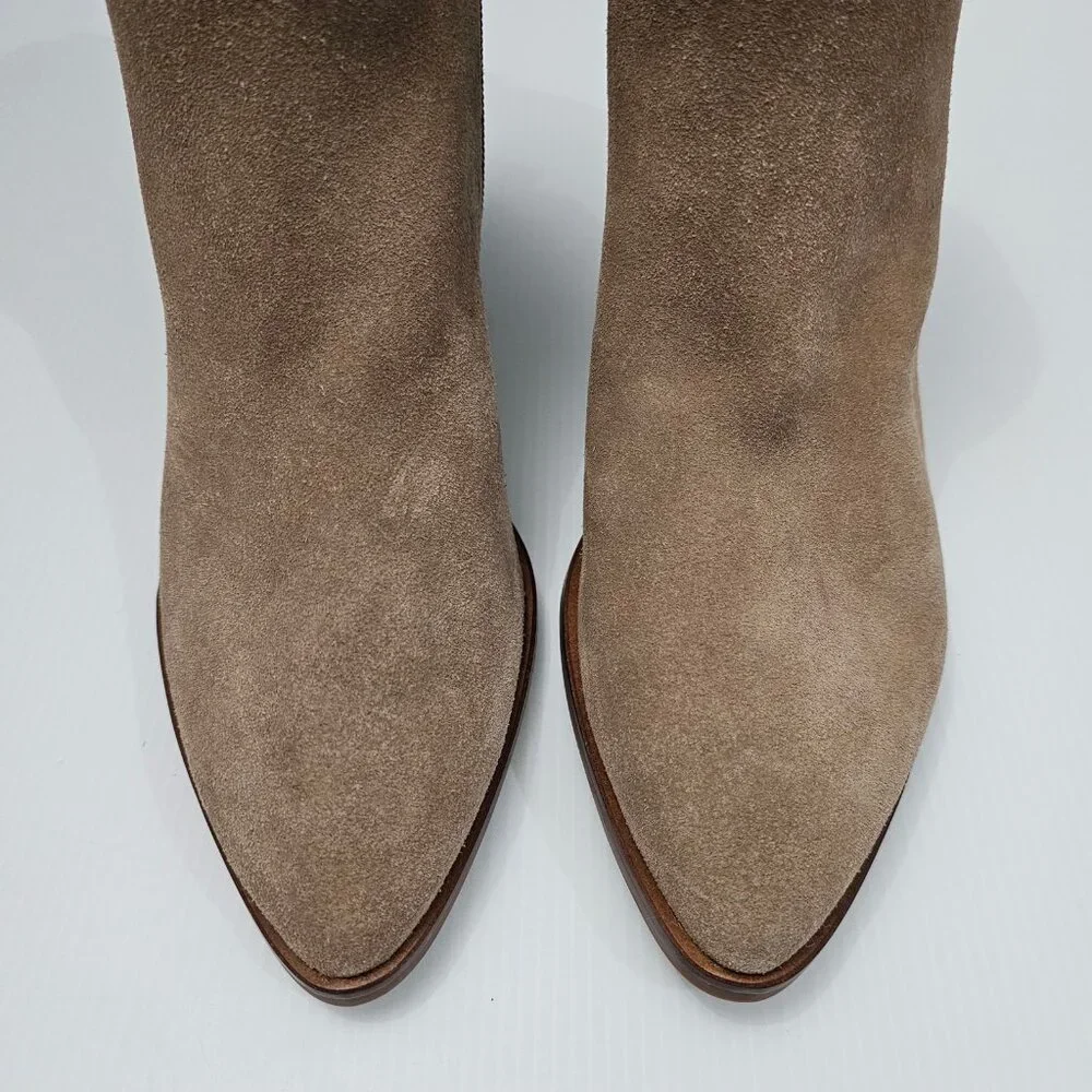 Cole Haan Vayda Ankle Boot Women 9.5 Whiskey Tan Suede Western Low Heel Fall NEW
